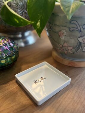 'It's OK' White Ceramic Trinket Dish